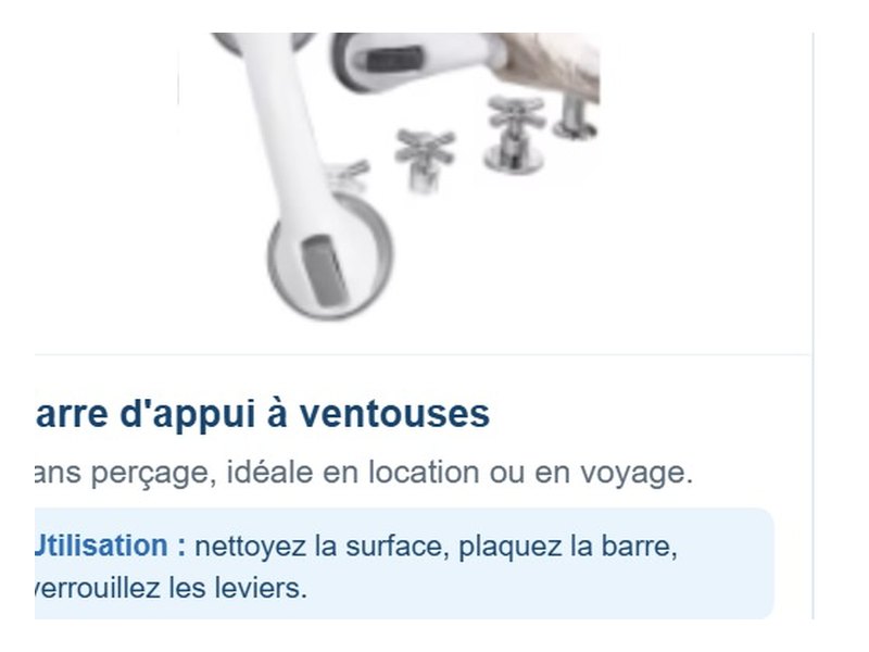 Barre d'appui à ventouses
