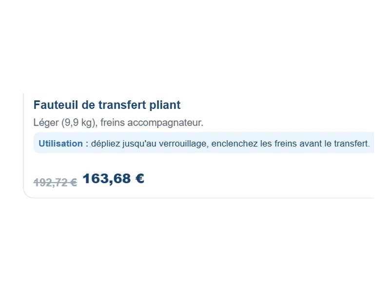 Fauteuil de transfert pliant