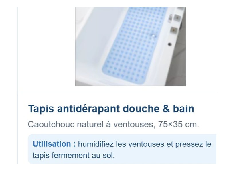 Tapis antidérapant douche & bain